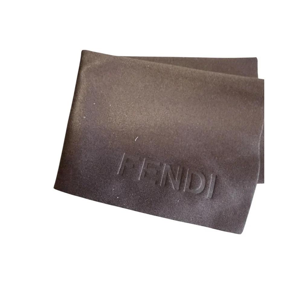 Fendi F941R Blue Rectangular Eyeglasses Silver‎ Zucca Logo Crystal Italy 50mm